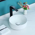 Davivy 12.2'' Small Round Vessel Sink with Pop Up Drain,Small Bathroom Vessel Sinks,Bathroom Sinks Above Counter,White Vessel Sink,Tiny Bathroom Sink Bowl,Round Sinks for Bathrooms (Small)