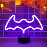 AOSCTELF Halloween Bat Neon Signs Lights, LED Night Light Sign USB/Battery Powered Halloween Party Decor Lights for Bar Kitchen Bedroom Halloween Party Decorations