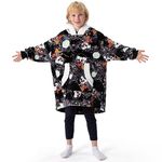 Oversized Wearable Blanket Hoodie for Kids Boys Girls, Hooded Sherpa Flannel Hoody Sweatshirt 7-12 YR Soft Cozy Fuzzy Warm, Holiday Gifts for Children