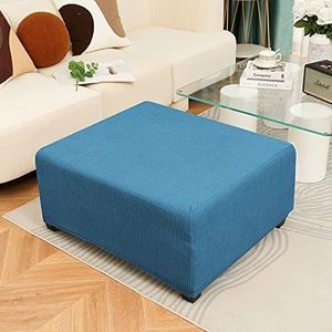 OOFAYWFD Stretch Ottoman Cover Ottoman Slipcovers Square/Rectangle for Living Room Foot Stool Stretch Covers to Fit Ottoman Foot Rest, Fabric with Elastic Bottom (Color : F, Size : 60-70cm)