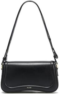 JOLLQUE Crescent Shoulder Bag for Women,Small Leather Strap Dumpling Handbag Purse,Unique Trendy Designer Hobo Crossbody Bags(Black)