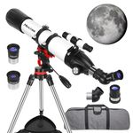 MEEZAA Telescope, Telescope for Adults Astronomy Professional, 90mm Aperture 800mm Refractor Telescope for Kids & Astronomy Beginners, Portable Travel Telescopes with AZ Mount Tripod & Carrying Bag