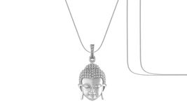 AKSHAT SAPPHIRE Sterling Silver (92.5% purity) Spiritual God Gautam Buddha Chain Pendant (Snake Chain) for Men & Women Pure Silver religious Gautam buddh Chain Locket for Good Health & Wealth