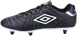 UMBRO Mens Soft Leather Soccer Cleats (14) (Black/White)