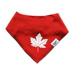 Baby Canada Bandana Bibs, Custom Hand-customized Organic Cotton Baby Bibs, Canada Maple Leaf (Red)