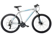 Ammaco Osprey V2 27.5" 650B Wheel Mens Hardtail Front Suspension Mountain Bike Hydraulic Disc Brakes 21 Speed Alloy 19" Frame Silver Blue