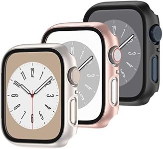 YUESAKA 3 Packs Case with Screen Protector for Apple Watch SE Series 6 Series 5 Series 4 44mm,with Hard PC Protective Bumper and Ultra-Thin Face Cover for Iwatch 44mm (RoseGold+Black+Starlight)