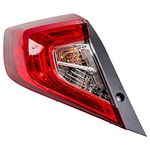 Brock Replacement Drivers Tail Light Quarter Panel Mounted Tail Lamp Compatible with 16-21 Civic Sedan 33550TBAA01