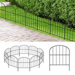 OUSHENG Small Decorative Garden Fence, 10ft (L) x 16.5in (H) Fencing, Rustproof Metal Wire Panel Border Animal Barrier for Dog, Flower Plant Edging for Yard Backyard Outdoor, Arched