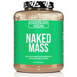 Naked Mass - Chocolate Vegan Weight Gainer - 8lb Bulk, GMO Free, Gluten Free, Soy Free & Dairy Free. No Artificial Ingredients – 1,280 Calories – 11 Servings