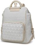 MKF Collection Vegan Leather Backpack Purse for Women - Ladies Fashion Travel - Big Bookbag Top-Handle, June White, Large, June