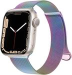 Compatible with Apple Watch Band 38mm 40mm 41mm 42mm for Women and Men, Magnetic Metal Stainless Steel Strap Wristband Bands Compatible for iWatch Series 10 9 8 7 6 5 4 3 2 1 SE Colorful