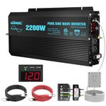 Power Inverter Pure Sine Wave 2200Watt 12V DC to 120V AC CETL Approved with Lithium Battery Compatible 20Amps Hardwire Terminal Blocks for Starlinks RVs Trucks Boats and Solar Setup 【3YRS Warranty】