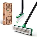 Eyliden Two Types Cleaning Brush Combo, 2-in-1 Floor Brush with Long Handle and 360° Rotating Crevice Gap Brushes Set, Soft Scrape & Stiff Bristles, Corners Kitchen Bathroom Floor Cleaning