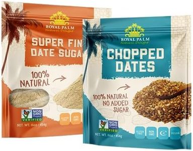 Royal Palm Date Sugar & Chopped Dates, 16oz Packs – Healthy Sugar Substitute, Non-GMO, Kosher, Vegan, Gluten-Free, Paleo – Ideal for Baking, Cooking, & Healthy Snacking