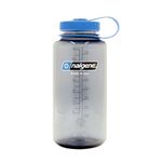 Nalgene Sustain Tritan BPA-Free Water Bottle Made with Material Derived from 50% Plastic Waste, 32 OZ, Wide Mouth, Smoke Grey