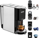 5 in 1 Espresso Single Serve Coffee Machine for Nespresso Original/Dolce Gusto/Lavazza Mio/L’OR/Starbucks/Ground Capsule and ESE Coffee Pods,19 Bar Automatic Compatible Capsule Coffee Machine AC-513F