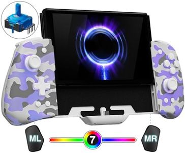 FUNLAB Customizable Switch Controller for Nintendo Switch/OLED Pro Controller, Ergonomic Switch Handheld Controller Joypad Replacement, Luminous One Piece Controles with Adjustable Color, Turbo, Mapping - White Camo