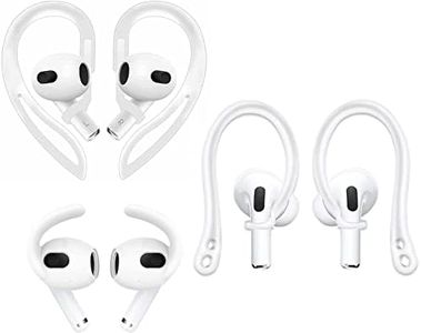 ALXCD Ear Hooks Compatible with AirPods 3 3rd Gen, Anti-Slip Adjustable Soft TPU Earhook, Silicon Ear Tips Hook, Silicon Ear Hook, Compatible with AirPods 3, 3 in 1 White