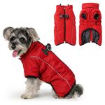 Savlot Dog Winter Coat Water-Resistant Dog Jacket Warm Dog Coat For Cold Weather Pet Winter Coat With Built-In Harness Dog Snowsuit For Small Medium Extra Large Dogs