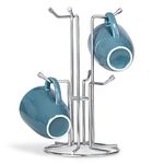 HULISEN Mug Holder for Large Cup, Countertop Mug Tree with 6 Hooks, Metal Free Standing Coffee Cup Holder Stand for Easy Pick and Place, Tea Rack Cup Tree Holder for Large Size Mugs