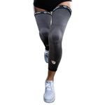 Vital Salveo - Bamboo Charcoal. Germanium Recovery Compression Outdoor Full Length Leg Knee Thigh Basketball Sleeves- Dark Grey(1 Pair)-XL