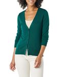 Amazon Essentials Women's Lightweight Vee Cardigan, Dark Green, X-Large