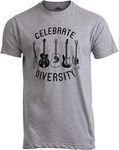 Celebrate Diversity | Funny Guitar Player Musician Music Joke Men Women T-Shirt-(Adult,3XL)