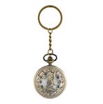 AUGEN Premium Pocket Watch Metal Keychain Virgo Retro Vintage for Gifting With Key Ring Anti-Rust (Pack Of 1)