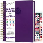 GoGirl Budget Planner & Monthly Bill Organizer – Monthly Financial Book with Pockets. Expense Tracker Notebook Journal to Control Your Money, A4-Sized Spiral-Bound Hardcover, Lasts 1 Year – Purple