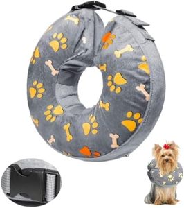 Little Bean Inflatable Dog Elizabethan Collar Soft Dog Cone Collar Soft Protective Recovery Pillow for Big Dogs Prevent Pet from Licking Biting Wound Healing (Gray Claw, [neck: 9.5"-11.5"] M)