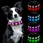 AUAUY Light Up Dog Collar, LED Dog 