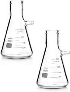 QWORK 250ml Borosilicate Glass Filtering Flask with Tubulation, 2 Pack