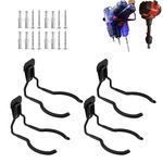 Juformin Power Tool Hanger, Weedeater Hanger, Garage Wall Hooks, Weedeater Rack, String Trimmer Hanger, Utility Hooks for Garage Tool Organizers and Storage (4 Pack)