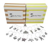 Travel & Animal Themed Wine Charm Gift Set with 20 Beautiful Wine Charms