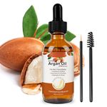 Argan Oil 2Fl oz, Morocco Argan Oil for Dry Damaged Hair, Pure Cold Pressed Hair Oil Hydrating and Moisturizing Scalp, Body, Face, Skin