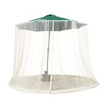 LiveGo Umbrella Mosquito Netting, Patio Umbrella Canopy Screen Mesh Net for Patio Umbrella Cover Net, 7FT-12FT for Outdoor Patio Umbrella with Polyester Net, Fillable Base (White, 380 * 240cm)