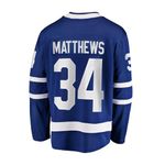 PECTNK Custom Mens Home Matthews Hockey Jersey Stitched Long Sleeves Blue Medium