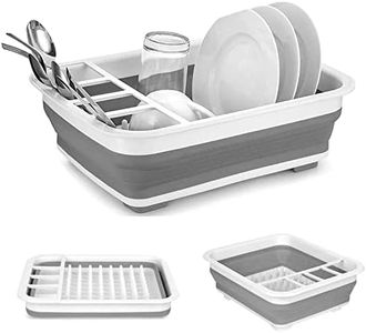 Collapsible Drying Dish Storage Rack Portable Dinnerware Organizer - Space Saving Kitchen