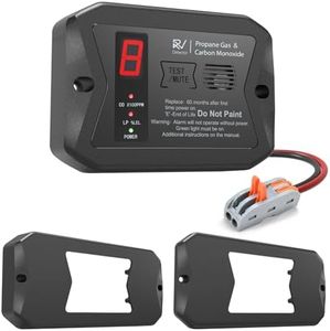 RV Dual LP/CO Alarm, RV Carbon Monoxide & Propane Detector, Hardwired-12V DC with 3 Different Brackets for Motorhome Travel Trailer, Motor Coach, Truck Camper (R502 Black)