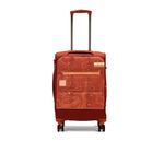 uppercase Polyester Topo (Small) 57Cms Soft Cabin Trolley Bag For Travel|Dust Resistant Eco-Soft Printed |Tsa Lock|Sustainable 8 Wheel Speed_Wheel Suitcase For Men & Women|2500 Days Warranty (Red)