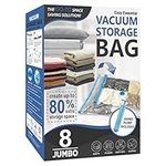 8 Jumbo Vacuum Storage Bags, Space 