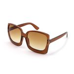 Karsaer Oversized Retro Square Round Women Non-Polarized Sunglasses Large Frame Vintage Women Shades K7075, Brown