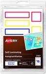 Avery Self-Laminating Waterproof Labels for Kids Gear, Lunch Boxes, 30 Labels, Assorted Colours, Assorted Shapes (2362), Primary