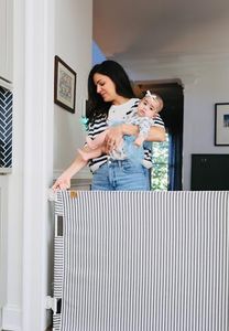 Crafted Gates Modern Fabric Baby Gate – Indoor Safety Gate with Premium Milliken Alpine Performance Fabric, Pet & Toddler Barrier, Designer Look – Easy Install – USA Made