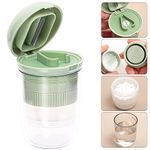 Pill Crusher, Cutter and Grinder, Pill Splitter Crushes Pills, Vitamins, Tablets, Stainless Steel Blade, Two Built-in Pill Box Removable Drinking Cup (green)