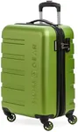 SwissGear 7366 Hardside Expandable Luggage with Spinner Wheels, Green, Carry-On 19-Inch