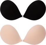 Awant Strapless Sticky Bra Invisible Sticky Boobs Silicone Adhesive Bra Backless Pushup Lift Bra （Cup Size B）