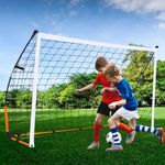 ADVWIN 2.4M Wide Soccer Goal, Large Portable Practice Soccer Net for Backyard Kids, Junior, Adults, with Carry Bag