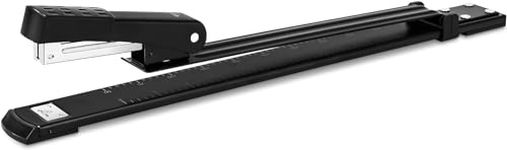 bosig® Long Reach Stapler, 25 Sheet Capacity, Extra Long Black Stapler with Long Arm, Ideal for Booklet and Program Making or Book Binding, Extended Size,
